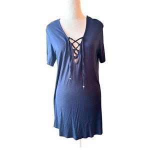 L NWT pacific beach nwt lace up swim suit cover up beach summer dress vaca